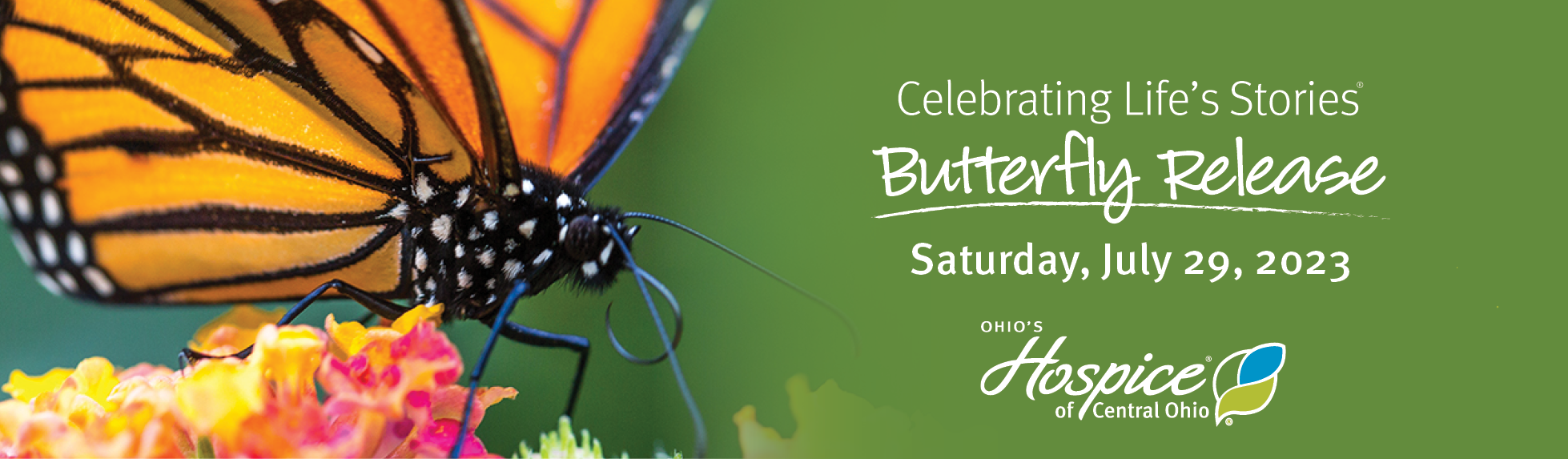 Ohio's Hospice of Central Ohio Celebrating Life's Stories 2023 Butterfly Release Saturday, July 29, 2023